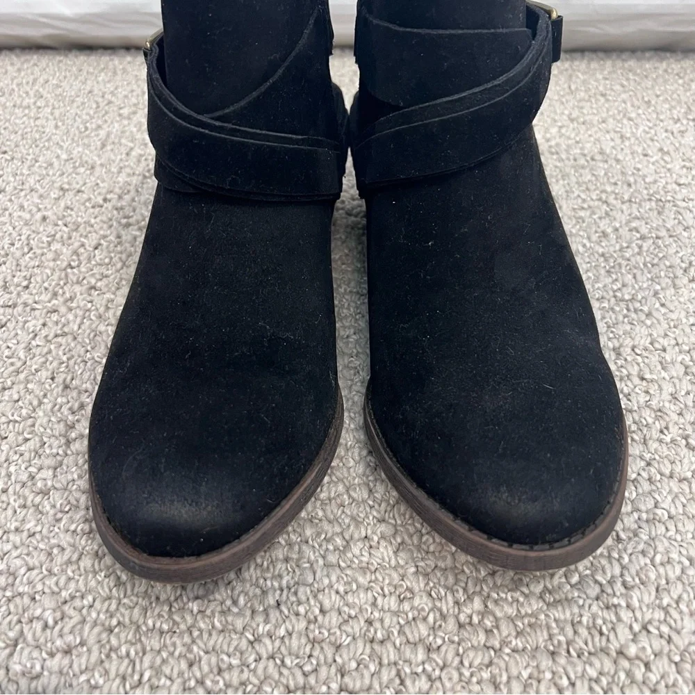 Fergalicious By Fergie Midas Black Women’s Ankle Boots Size 7.5 M New Side Zip,
